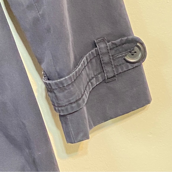 Banana Republic Trenchcoat Navy Blue Double Breasted size Petite Large - Picture 4 of 14